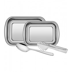 Jogo 4 Peças Aço Inox Tramontina Para Assar e Servir Cosmos